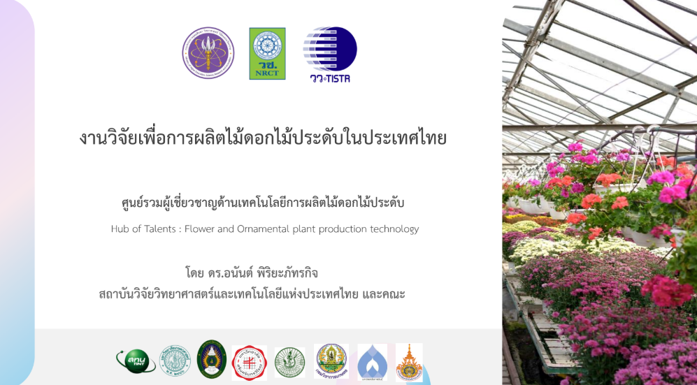 งานวิจัยเพื่อการผลิตไม้ดอกไม้ประดับในประเทศไทย